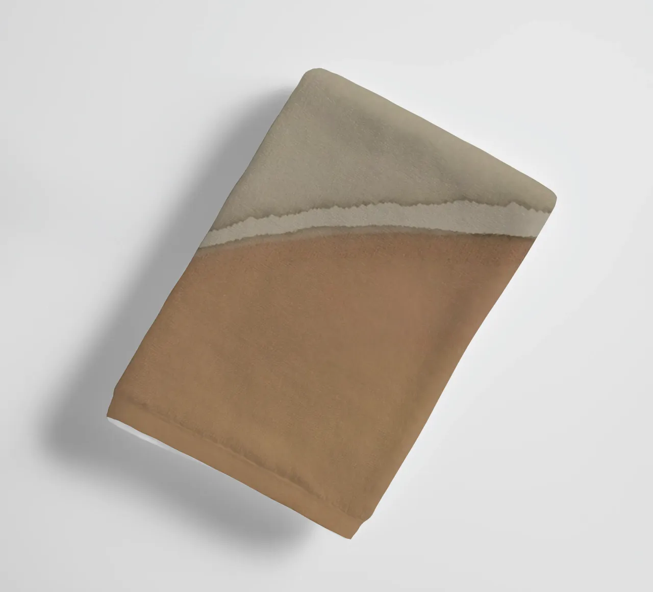 Minimalisme aardetinten abstract badhanddoek van Little Dean