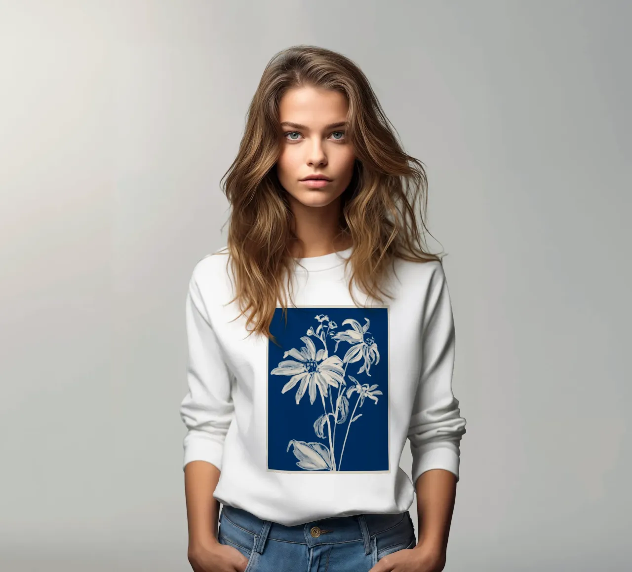 minimal flowers 8 sweatshirt by ThingDesign