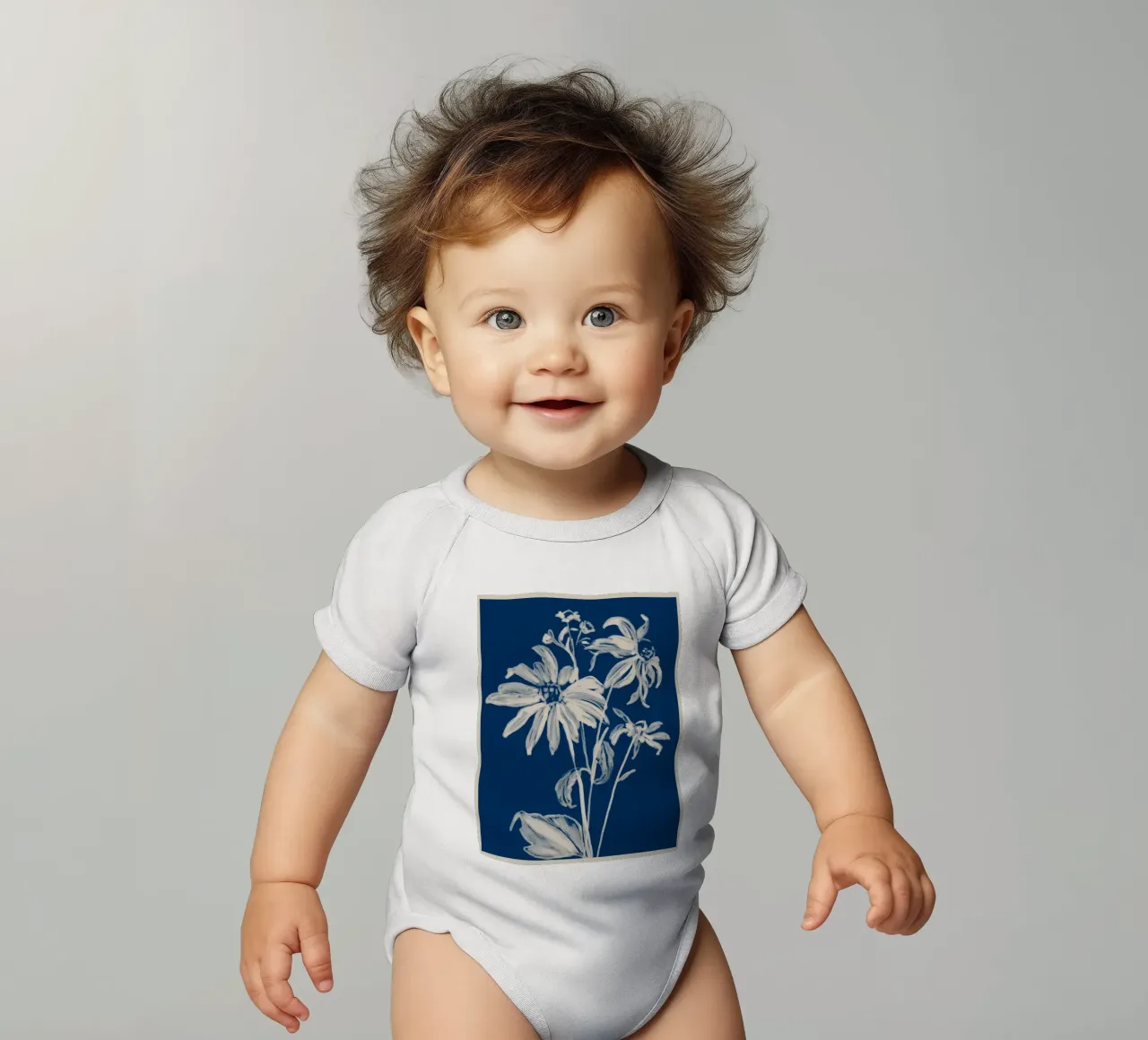 fiori minimi 8 body neonato maniche corte da ThingDesign