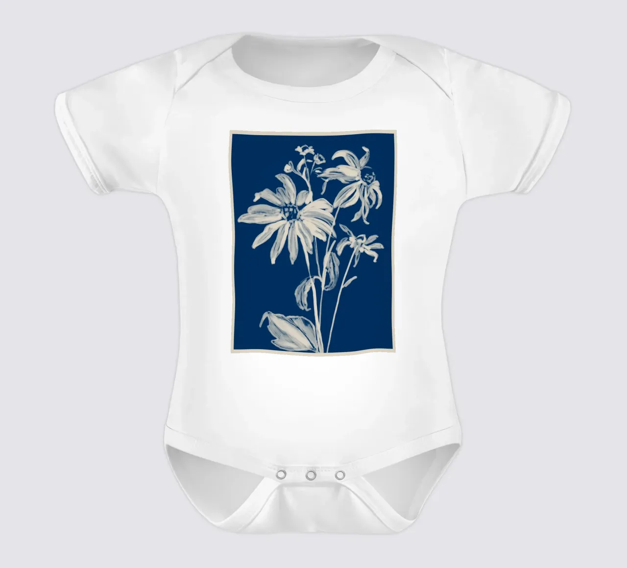 fiori minimi 8 body neonato maniche corte da ThingDesign