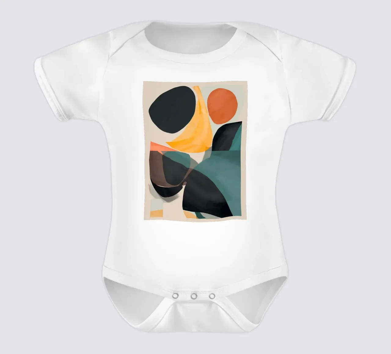 Moderne abstracte kunst 143 babyrompertje korte mouwen van ThingDesign