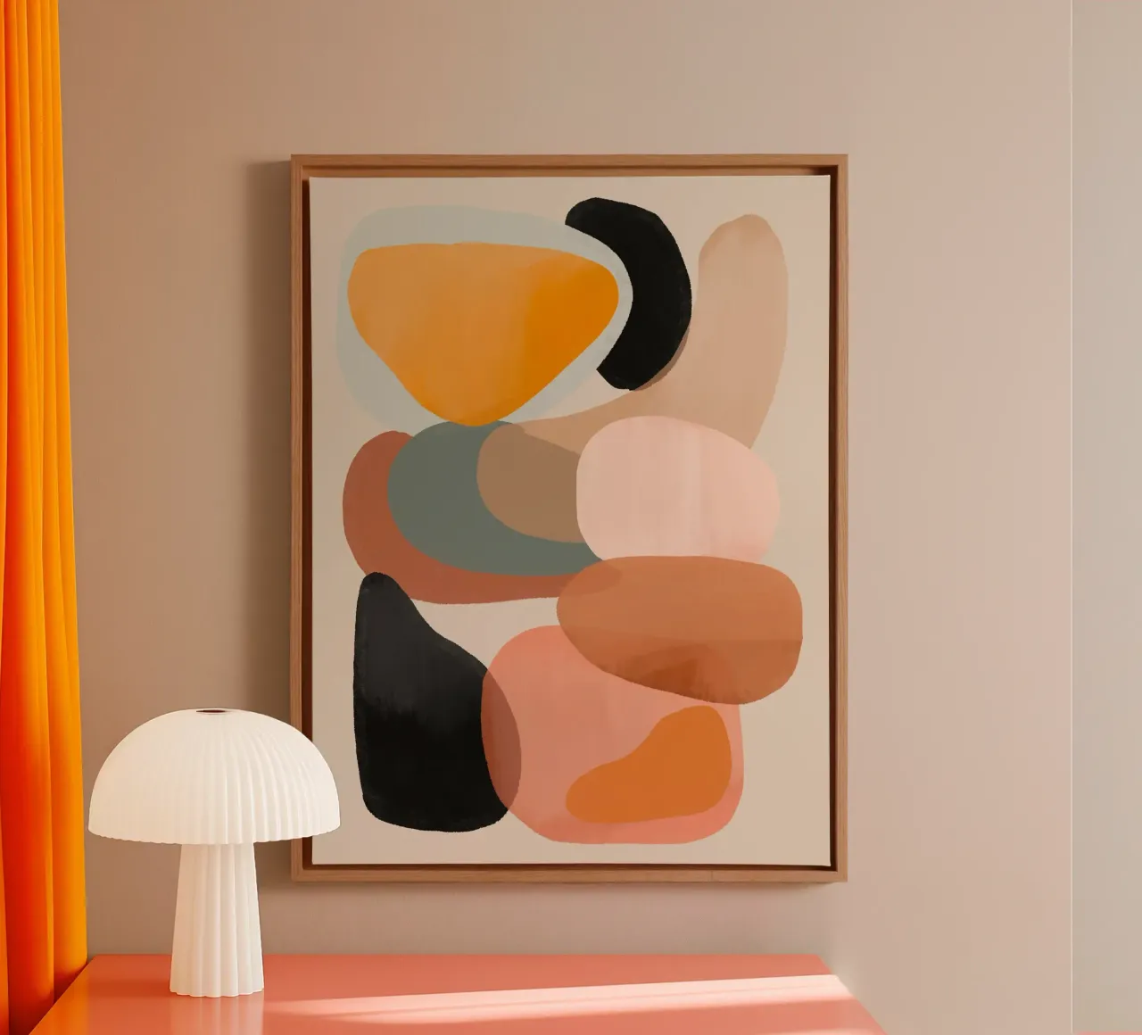 Moderne abstracte kunst 145 canvas met Baklijst van ThingDesign
