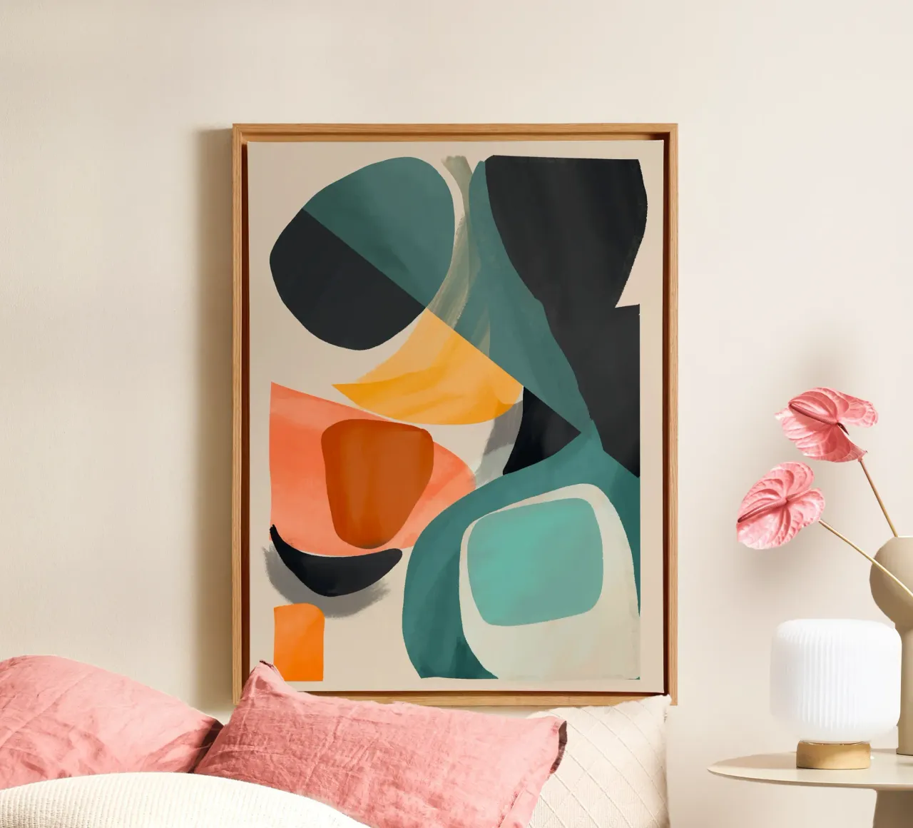 Moderne abstracte kunst 146 canvas met Baklijst van ThingDesign