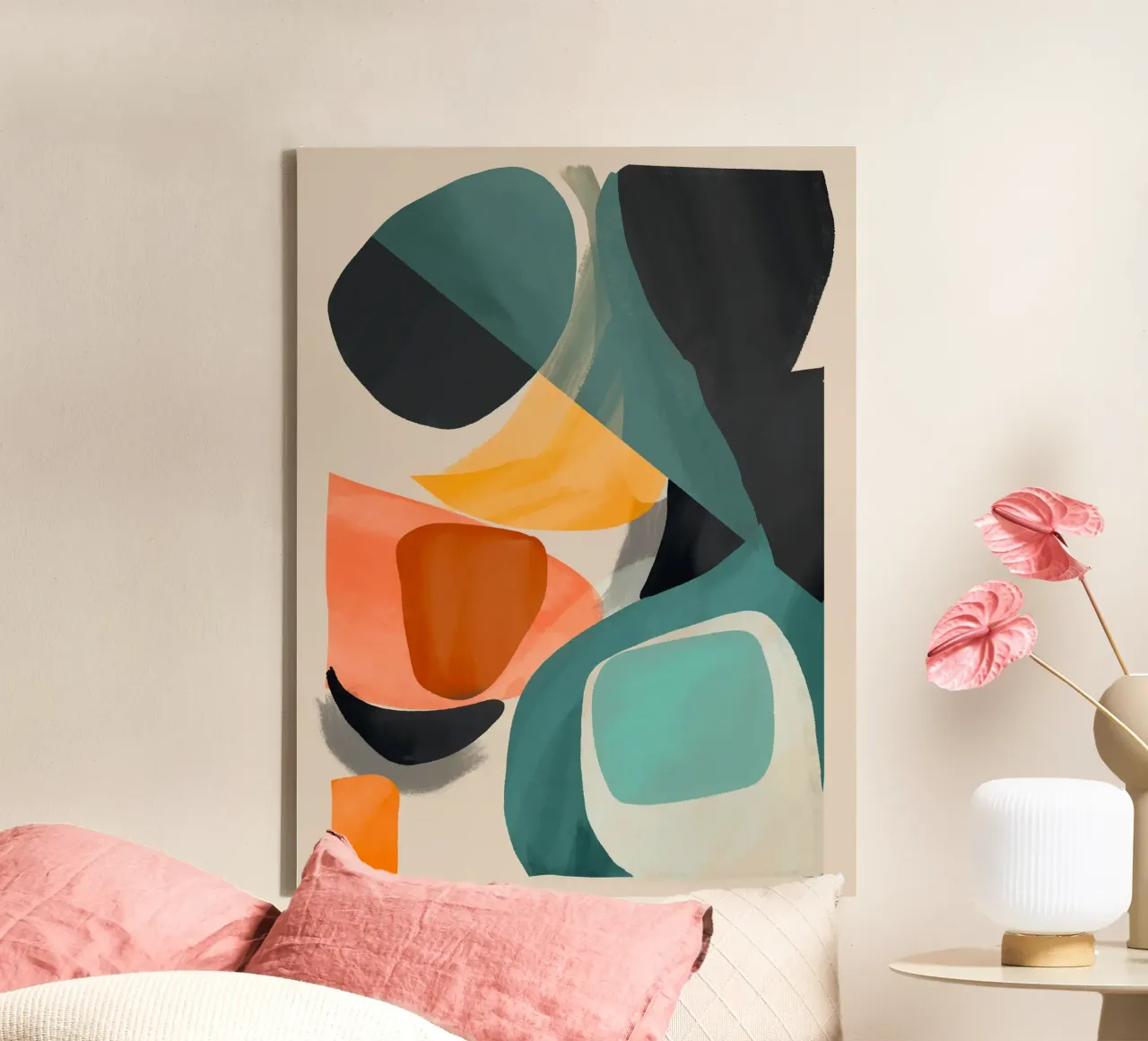 Moderne abstracte kunst 146 canvas met Baklijst van ThingDesign