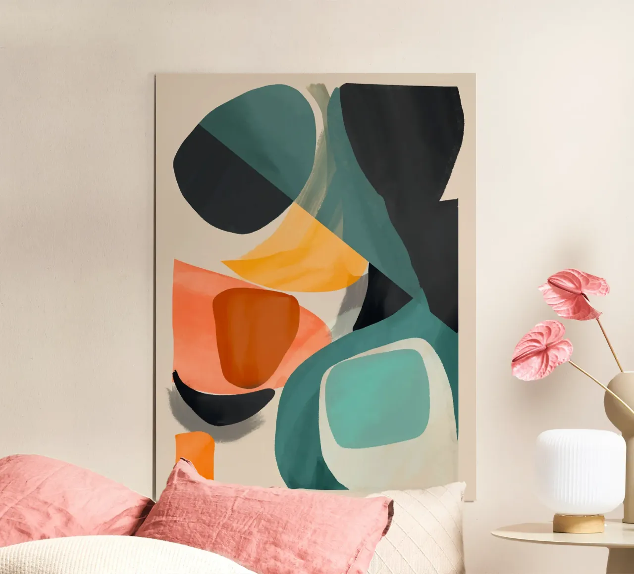 Moderne abstracte kunst 146 poster met houten frame van ThingDesign