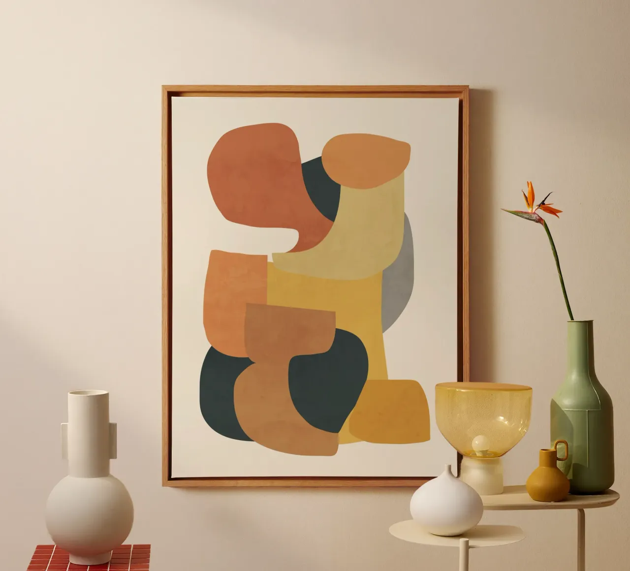 Moderne abstracte kunst 148 canvas met Baklijst van ThingDesign