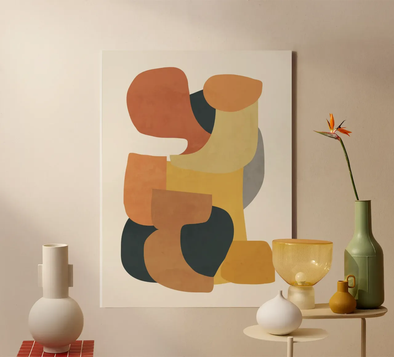 Moderne abstracte kunst 148 canvas met Baklijst van ThingDesign