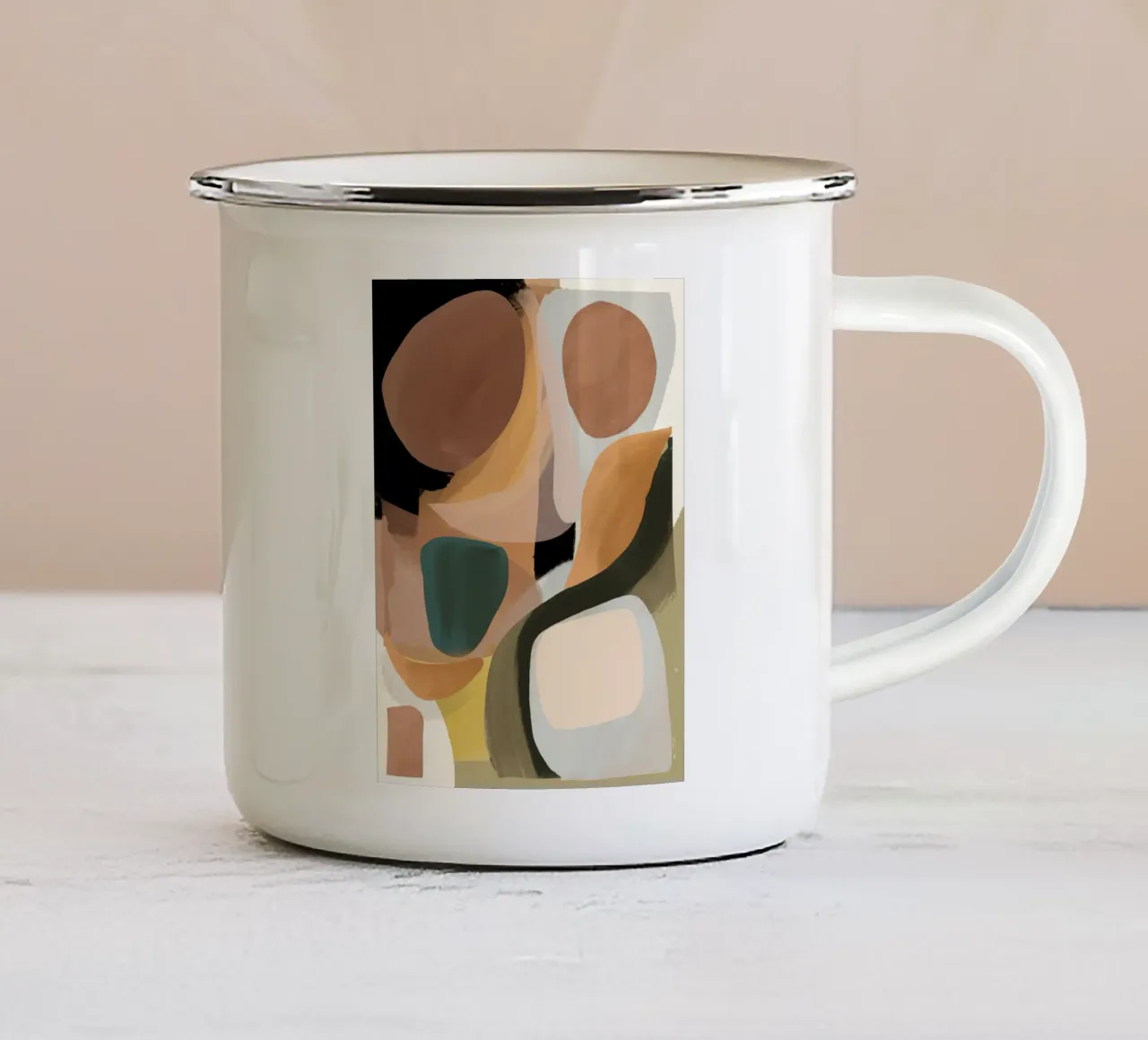 Moderne abstracte kunst 149 emaille mok van ThingDesign