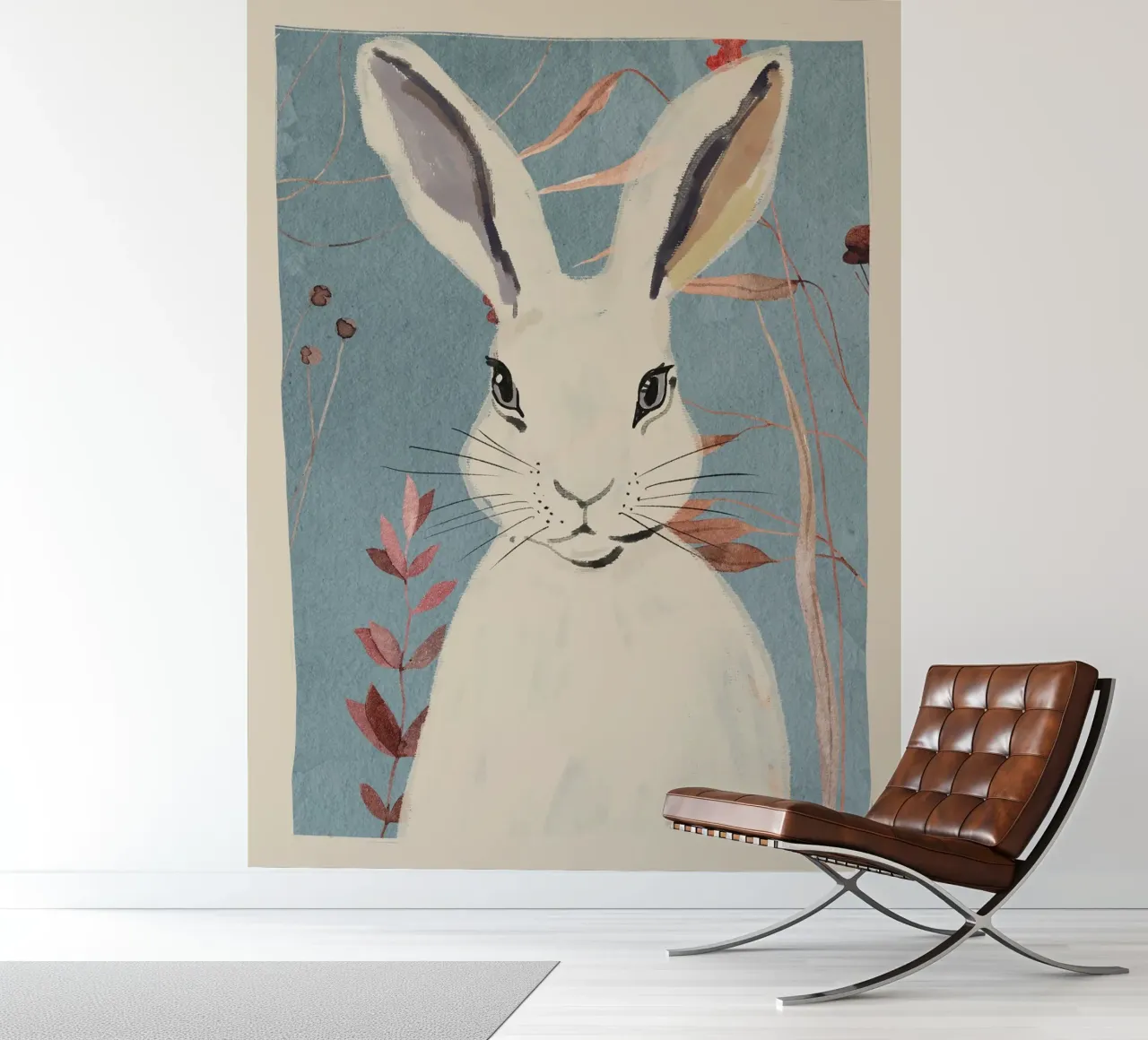 Rabbit fotobehang van ThingDesign