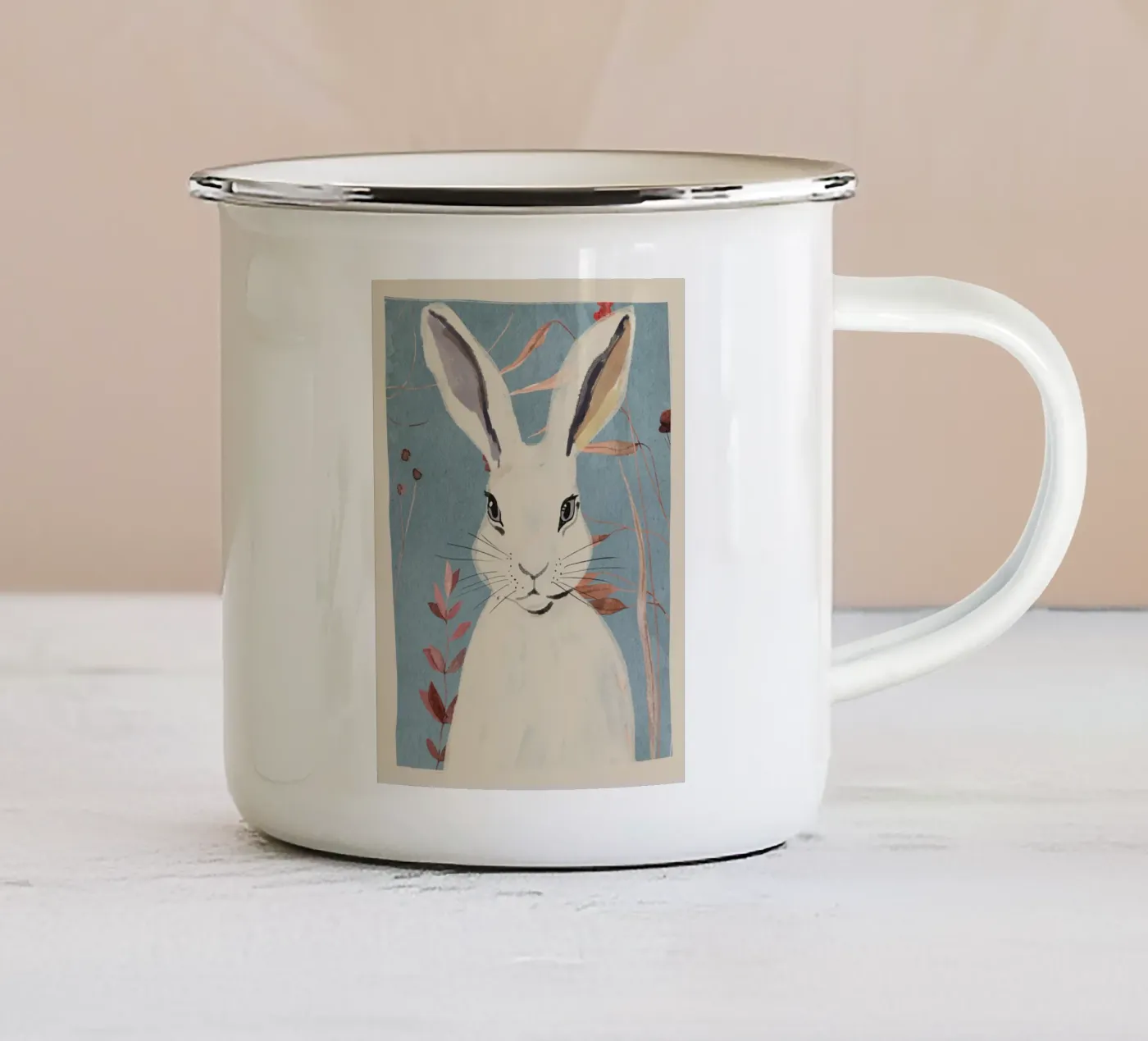 Rabbit enamel mug by ThingDesign