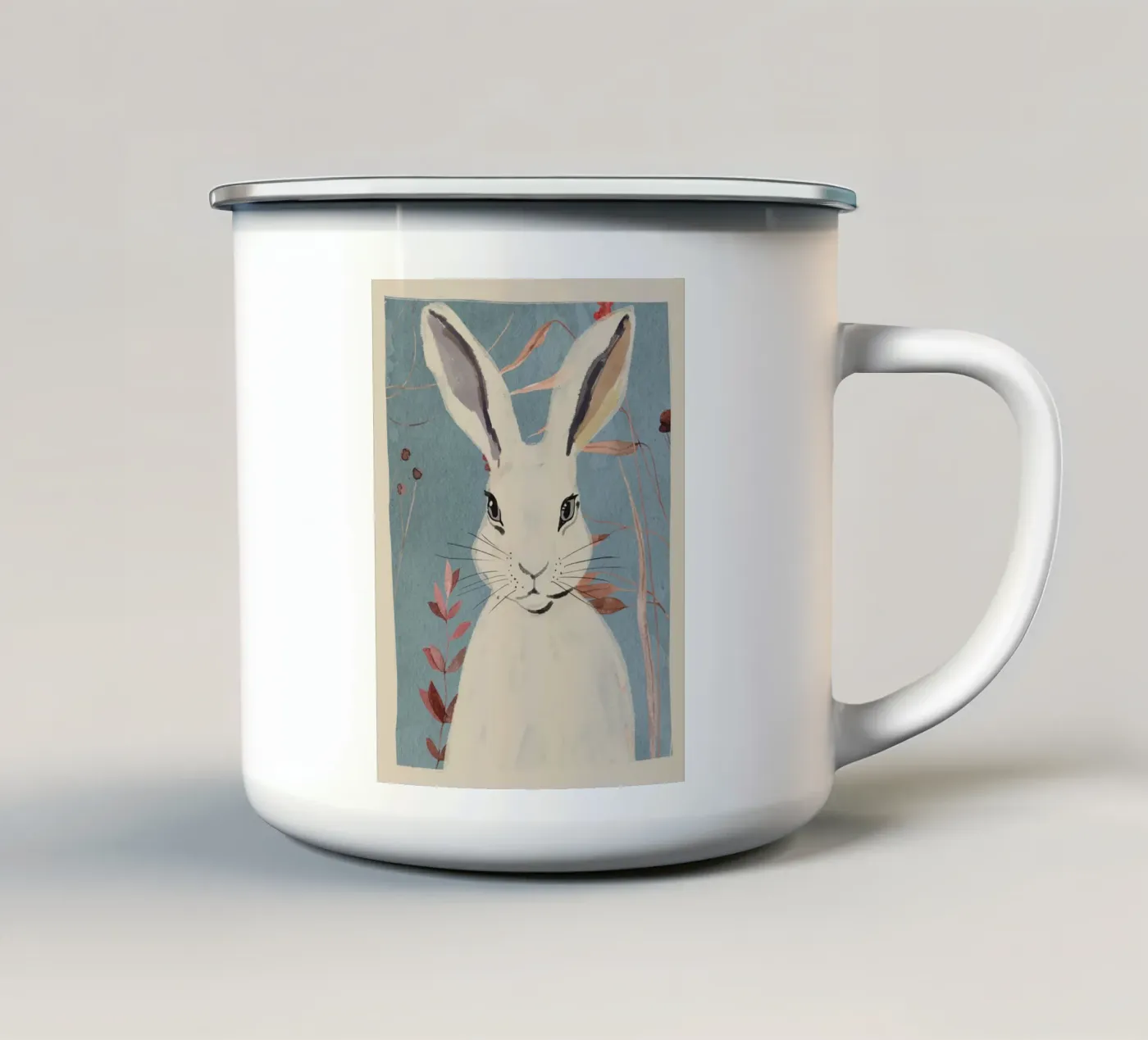 Rabbit enamel mug by ThingDesign