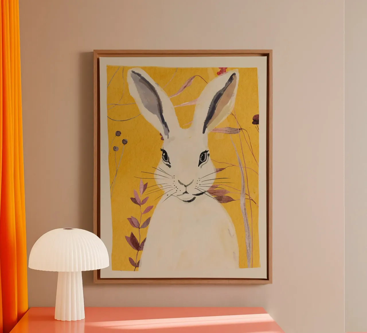 Coniglio 2 tela con Cornice a cassetta da ThingDesign
