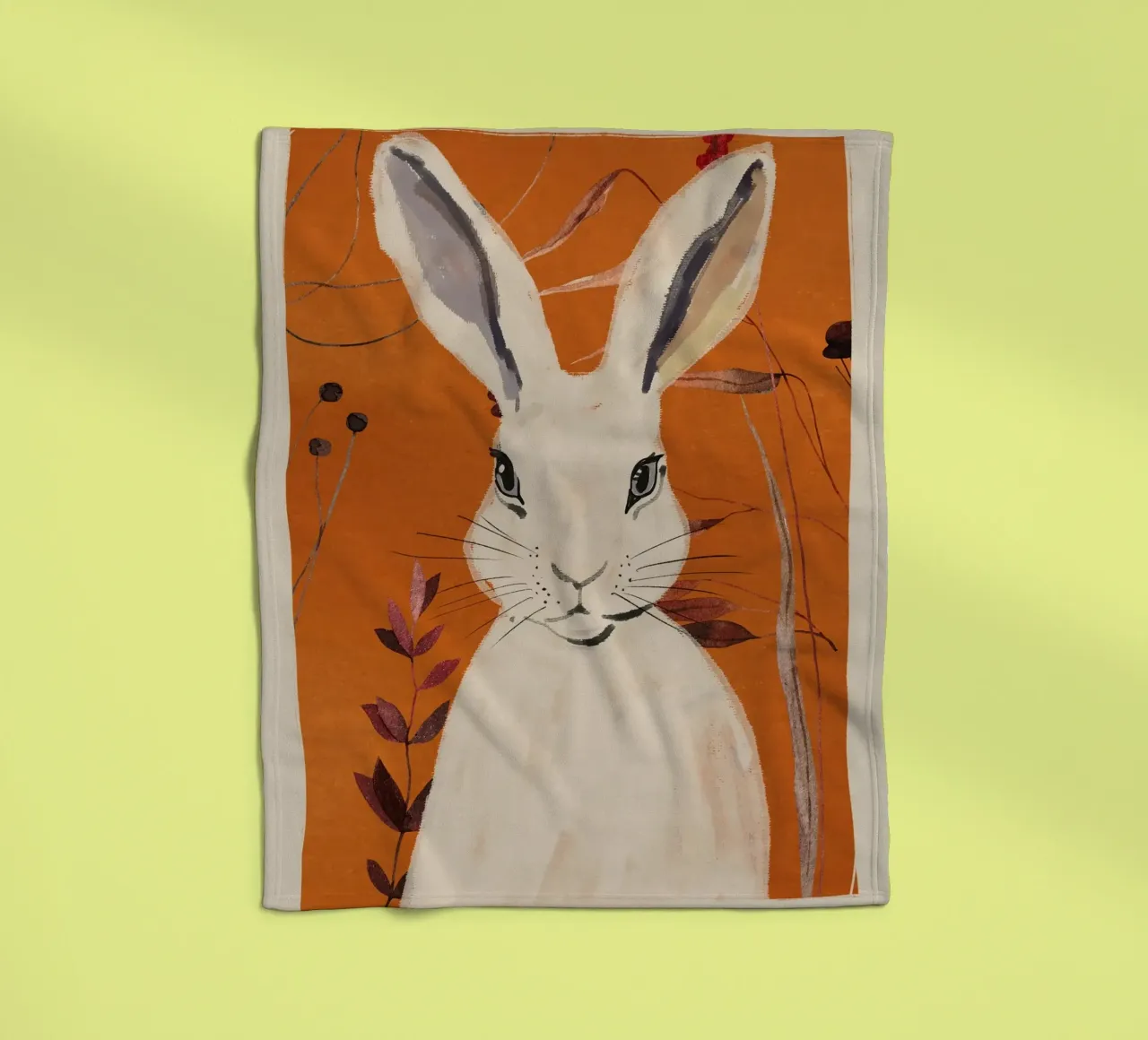 Rabbit 4 fleece blanket by ThingDesign