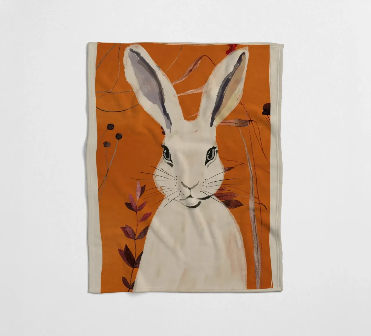 Rabbit 4 fleece blanket by ThingDesign