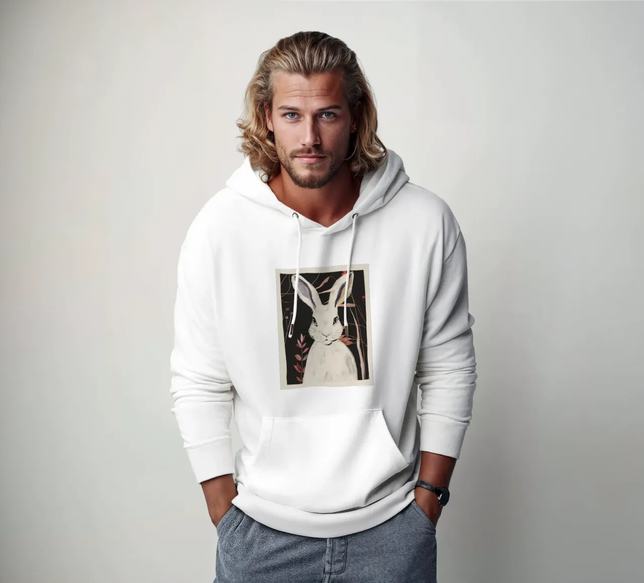 Coniglio 5 felpa con cappuccio da ThingDesign