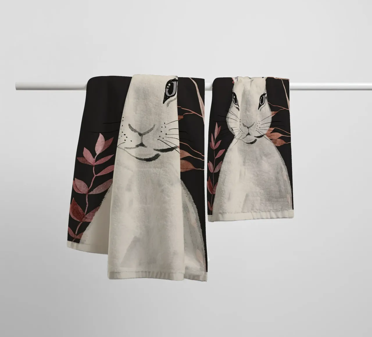 Rabbit 5 towel by ThingDesign