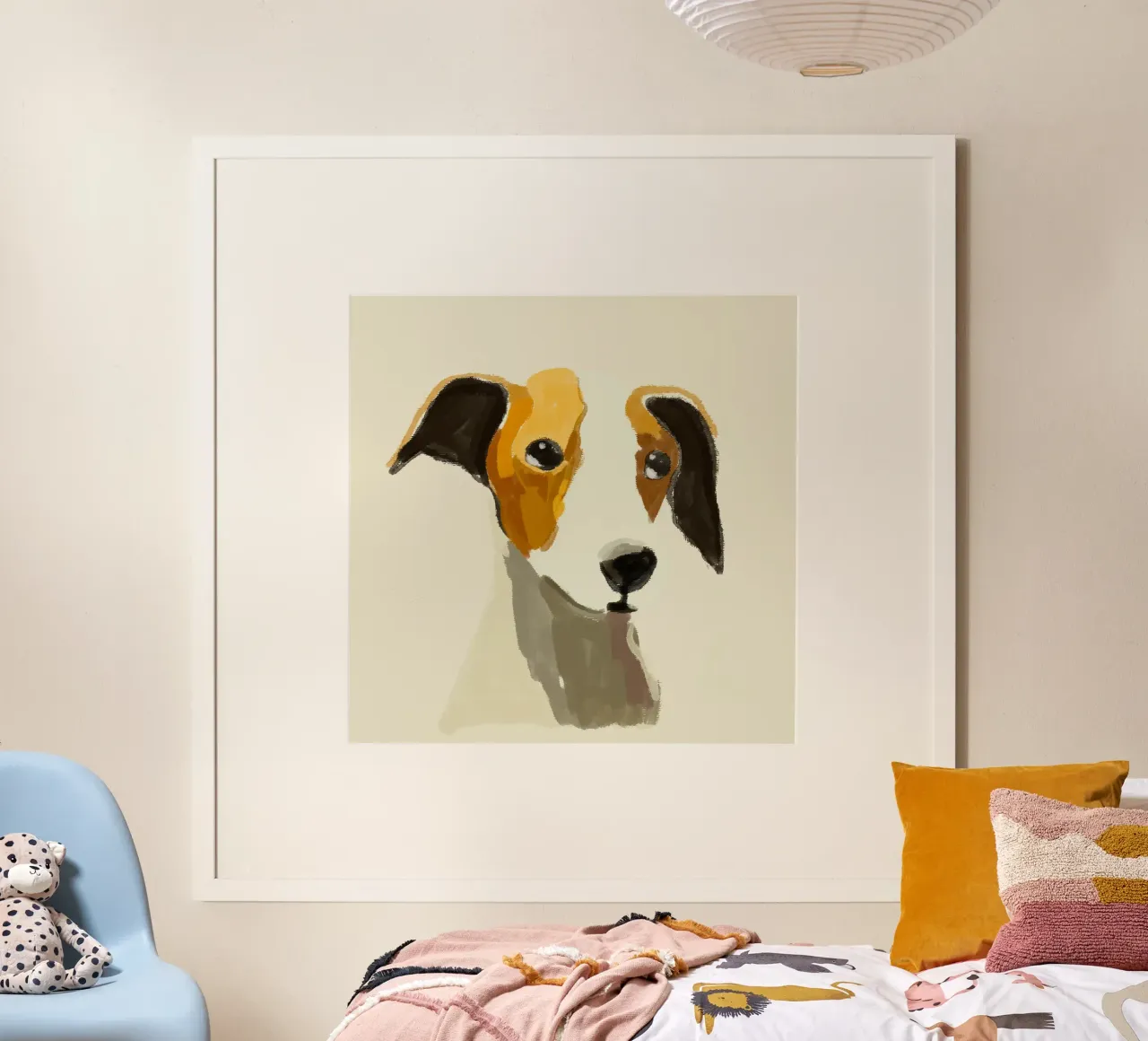 Ritratto di cane 2 poster con telaio in legno da ThingDesign