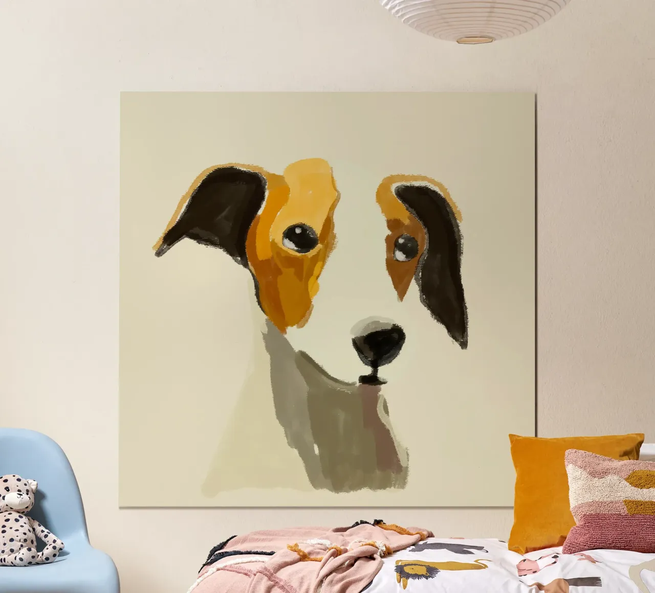 Ritratto di cane 2 poster con telaio in legno da ThingDesign