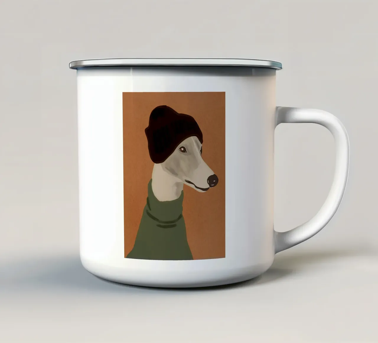 Ritratto di cane 5 tazza in smalto da ThingDesign