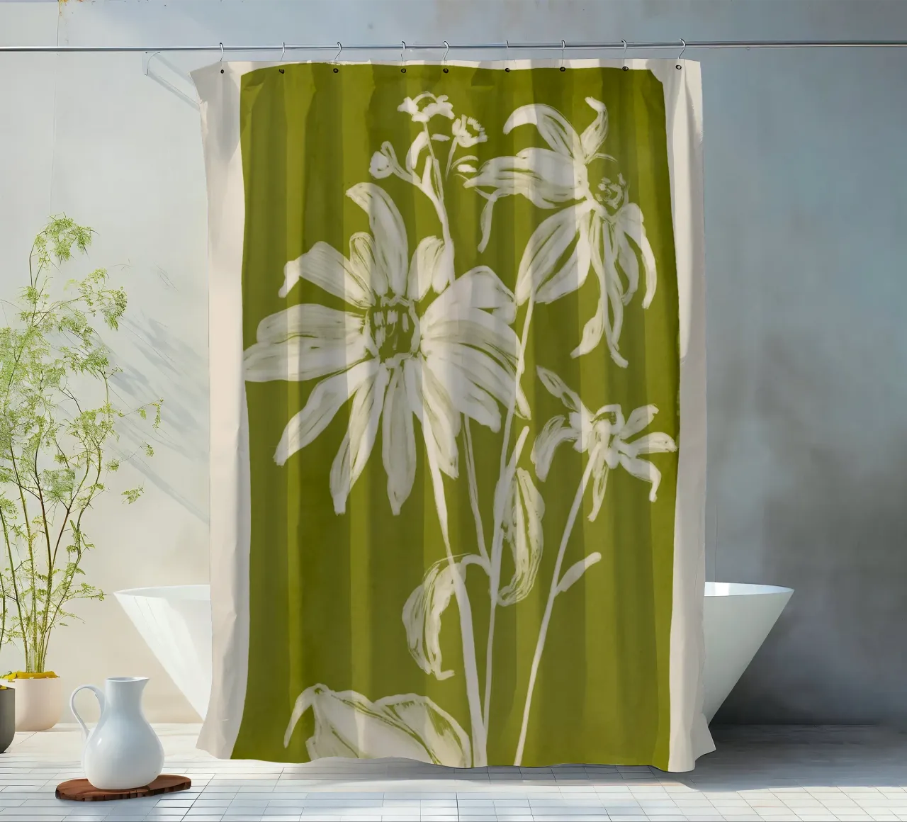 fiori minimi 12 tenda da doccia da ThingDesign