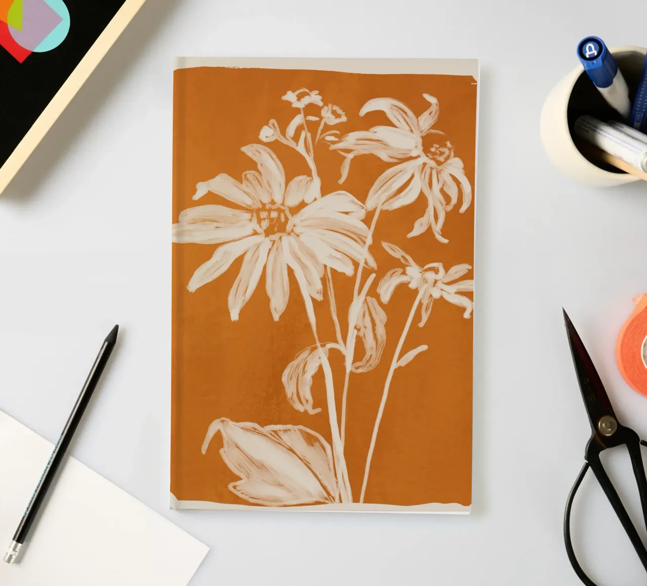 minimal flowers 12 a notebook by ThingDesign