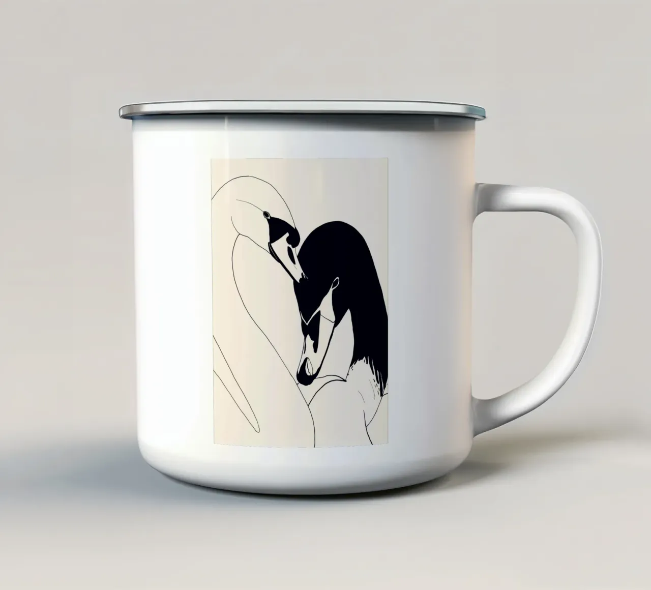 Due cigni 3 tazza in smalto da ThingDesign