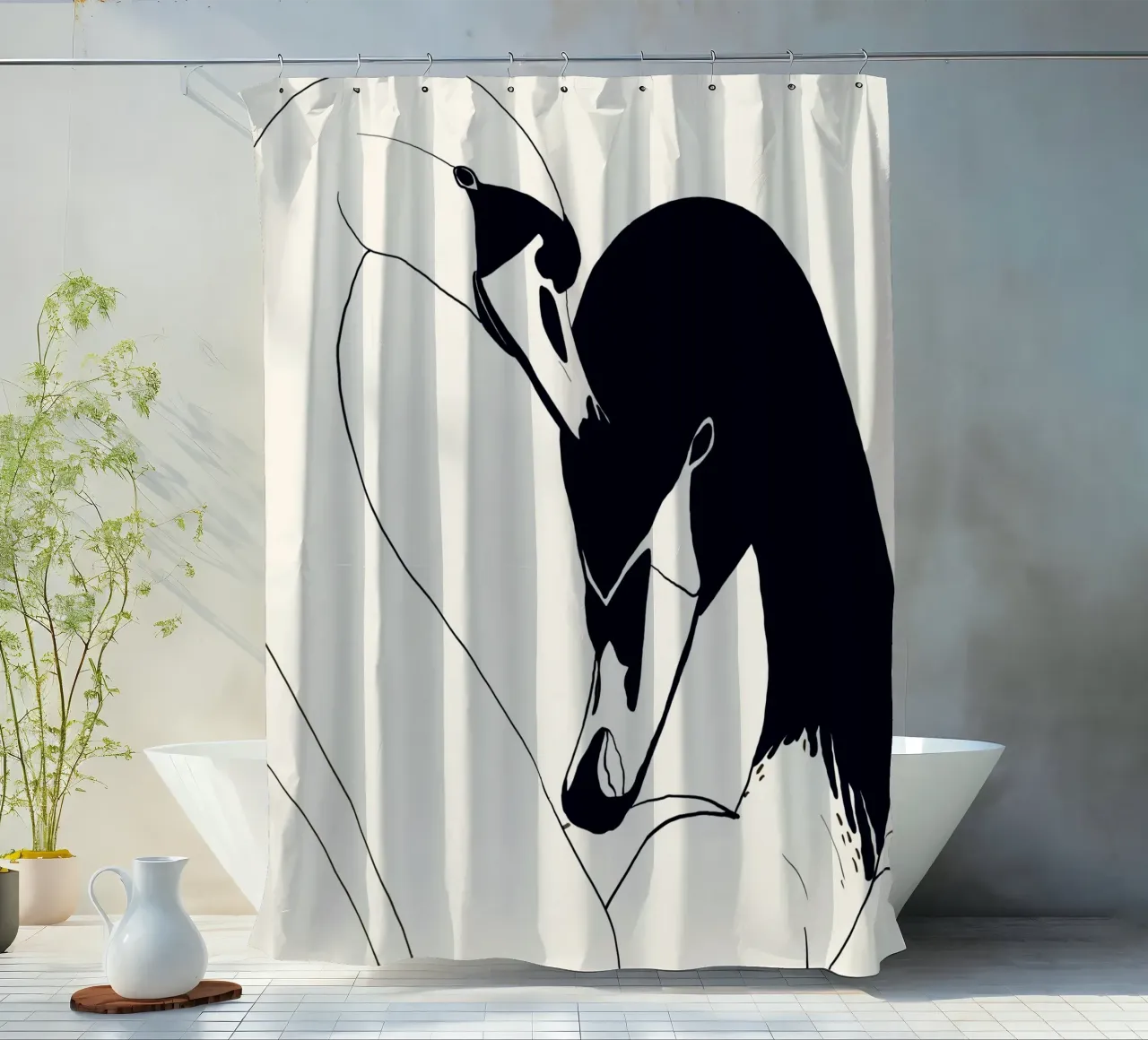 Dos cisnes 3 cortina de baño de ThingDesign