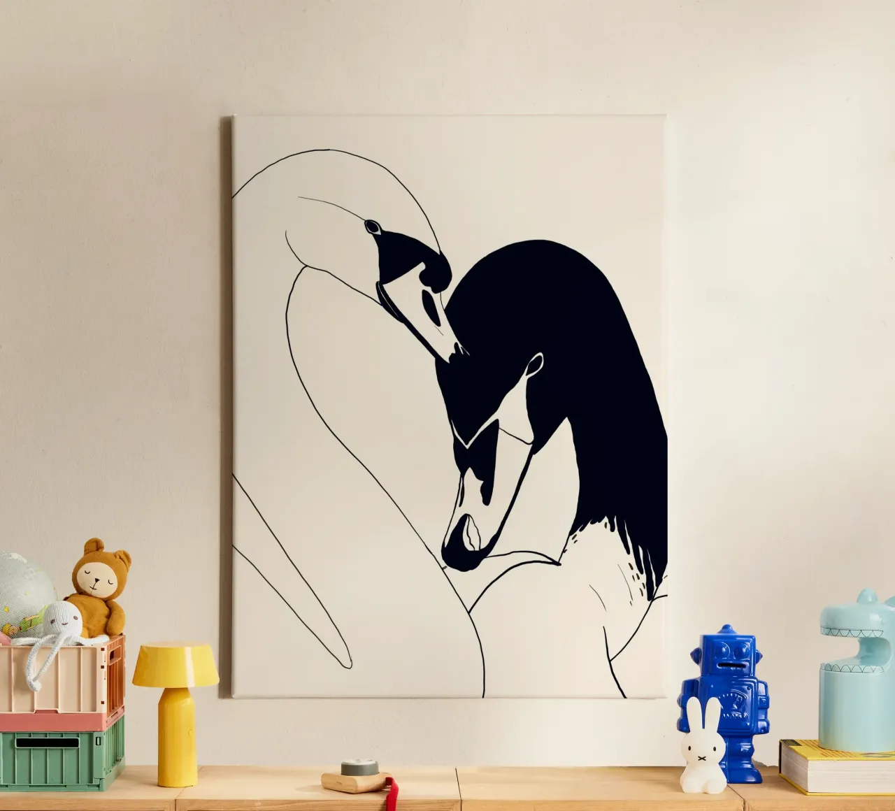 Due cigni 3 tela con Cornice a cassetta da ThingDesign