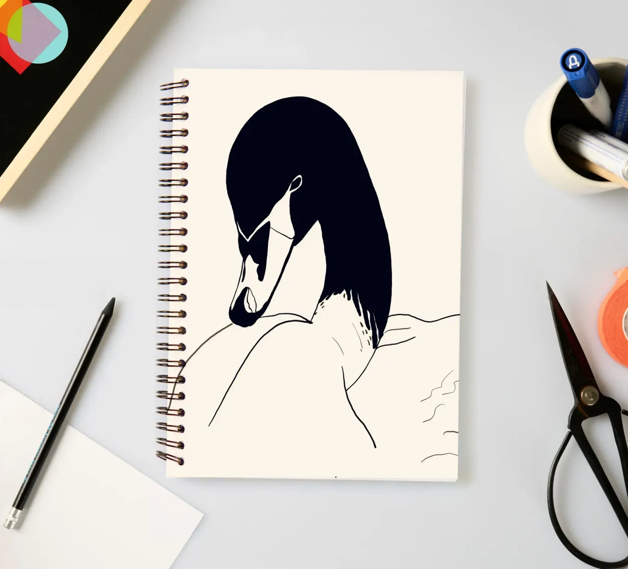 Swan 2 spiral notebook by ThingDesign
