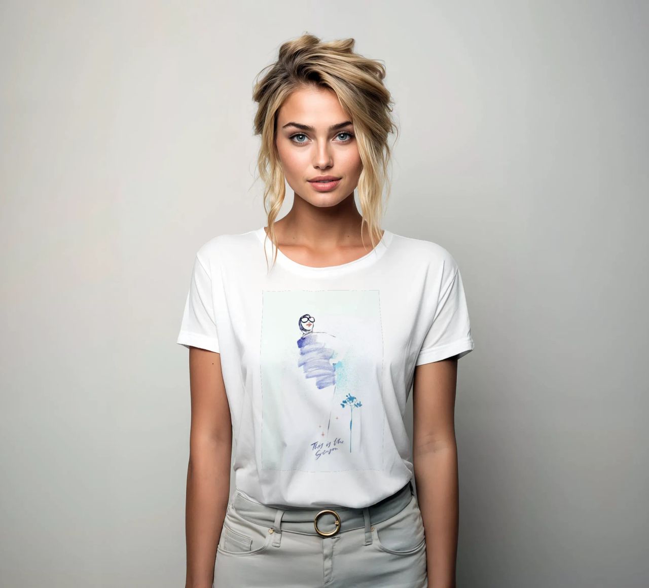 Schneehase 2 women's fitted t-shirt by Anja Denz