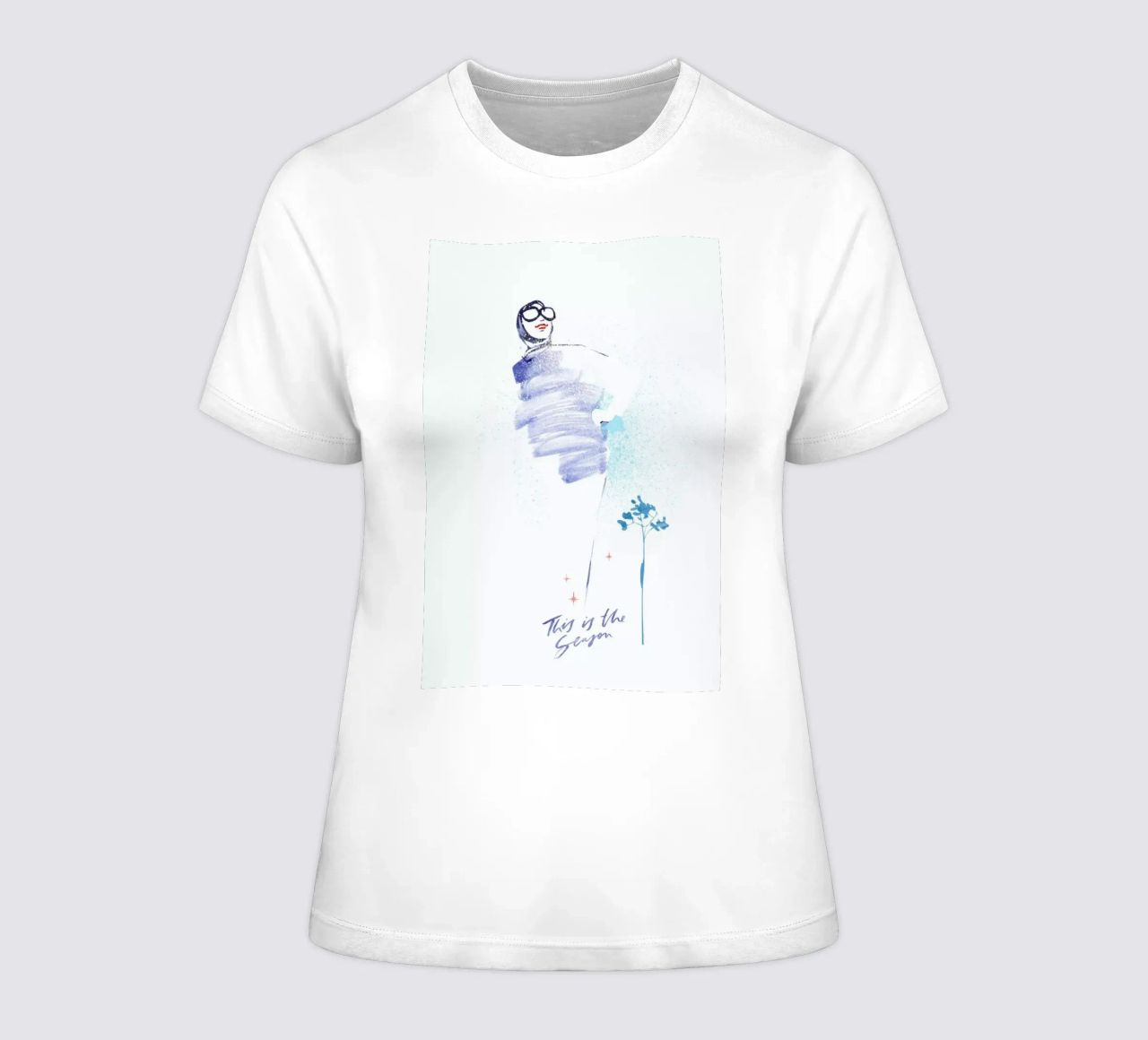 Schneehase 2 women's fitted t-shirt by Anja Denz