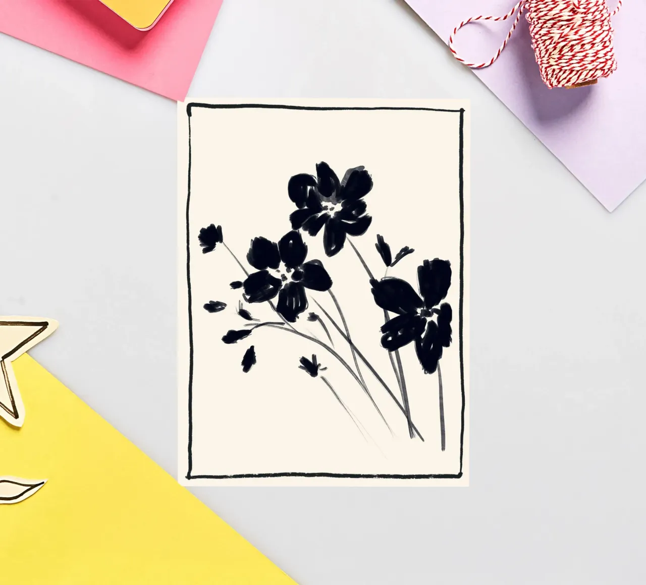flores mínimas 8b pegatina de ThingDesign