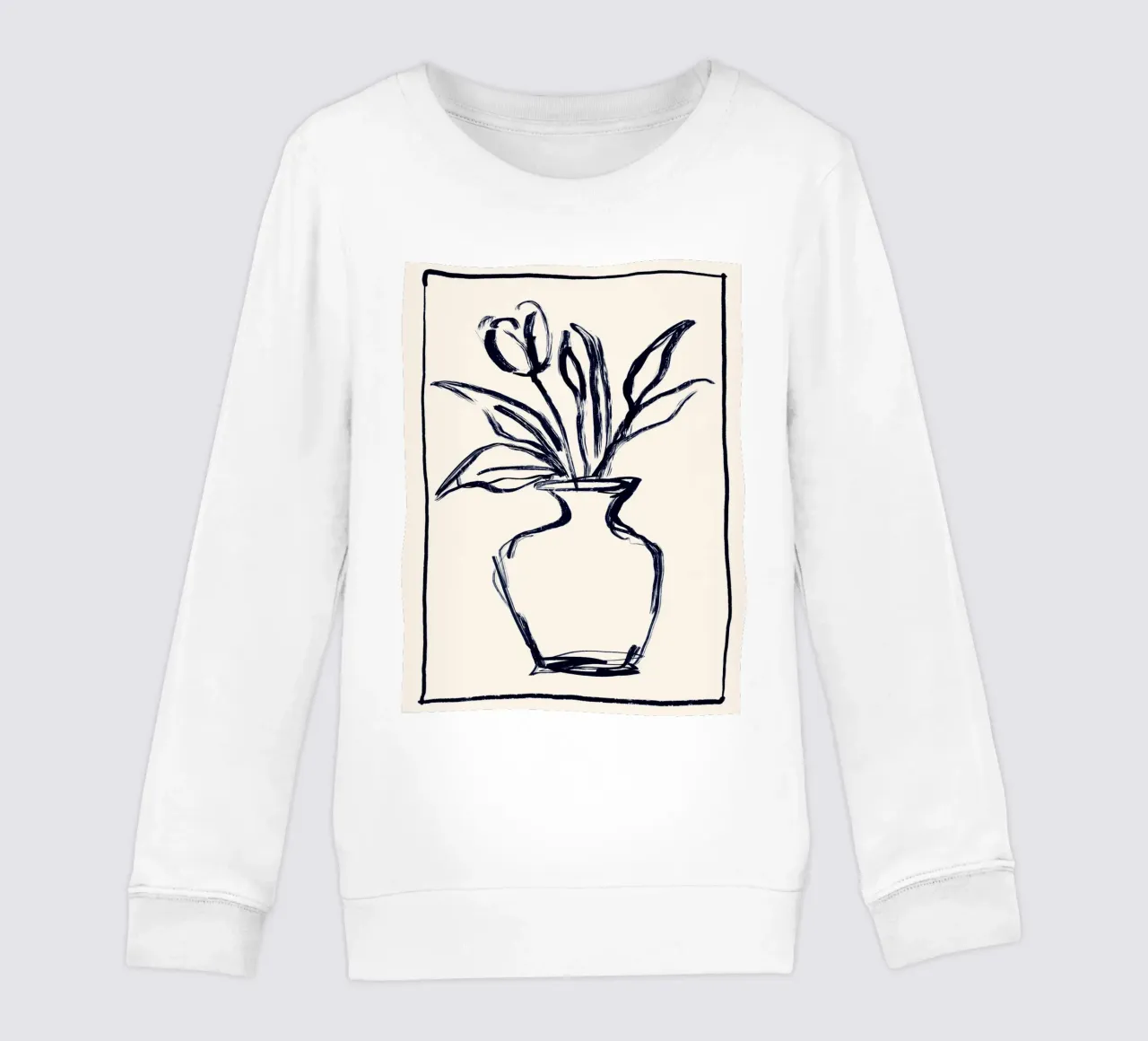 Fiore minimale in un vaso felpa bambino da ThingDesign