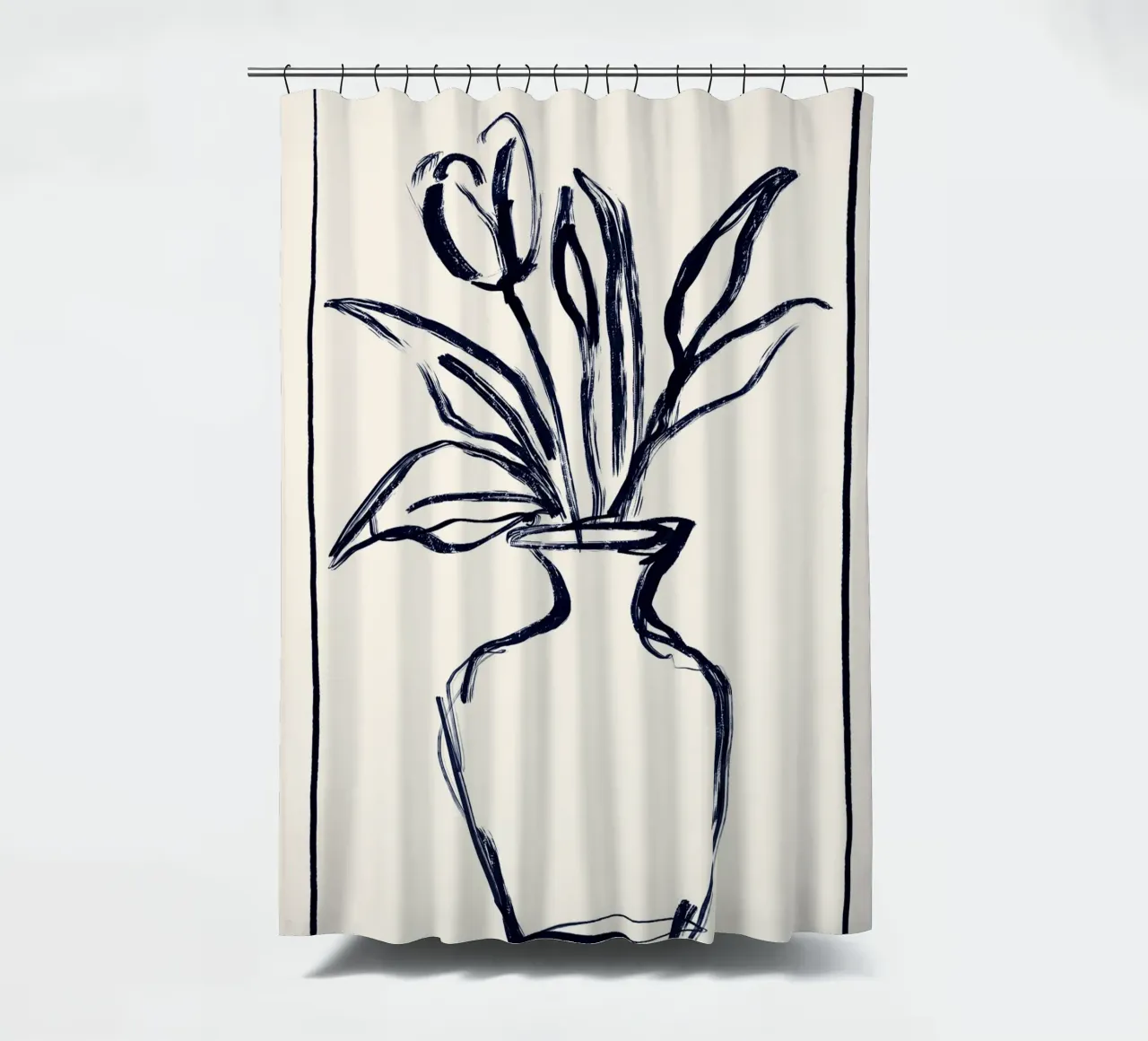 Fiore minimale in un vaso tenda da doccia da ThingDesign