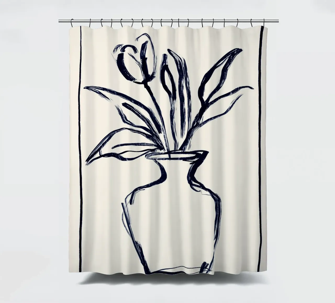 Fiore minimale in un vaso tenda da doccia da ThingDesign