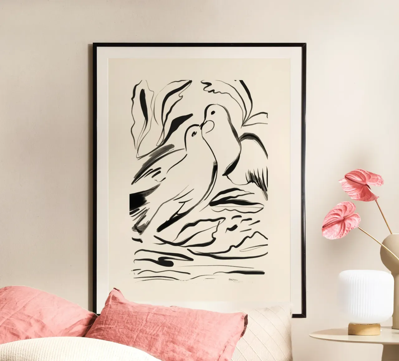 Uccelli minimalisti poster con telaio in alluminio da ThingDesign