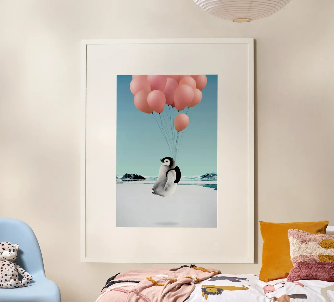 Penguin poster con telaio in alluminio da Lemon-apes
