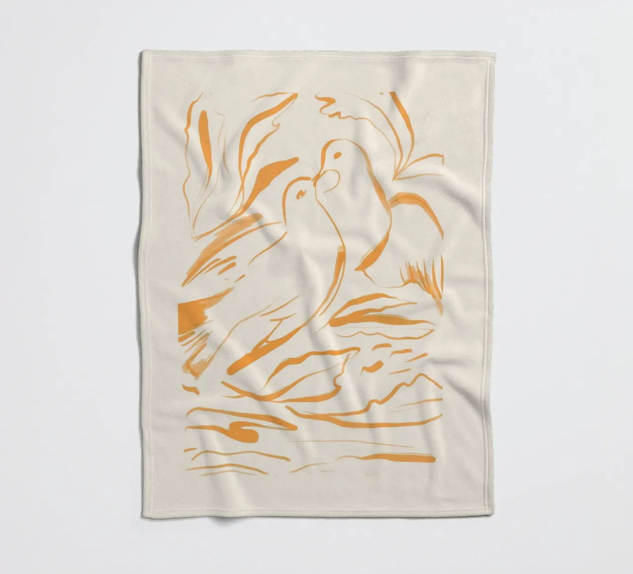 Minimalist Birds 4 fleece blanket by ThingDesign