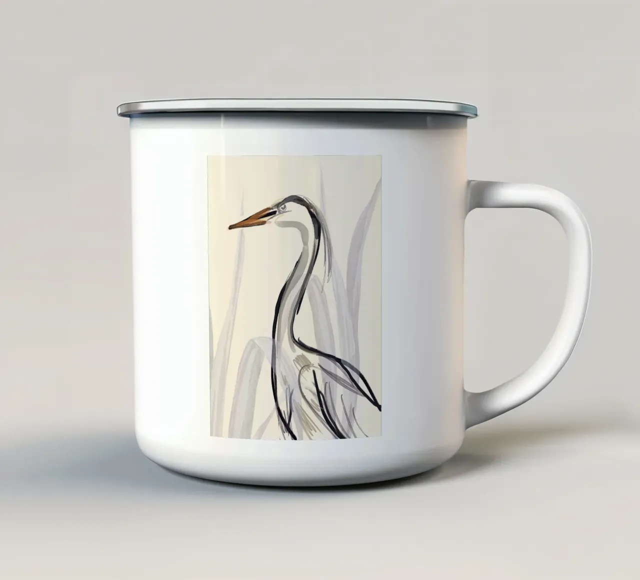 Uccello minimalista 3 tazza in smalto da ThingDesign