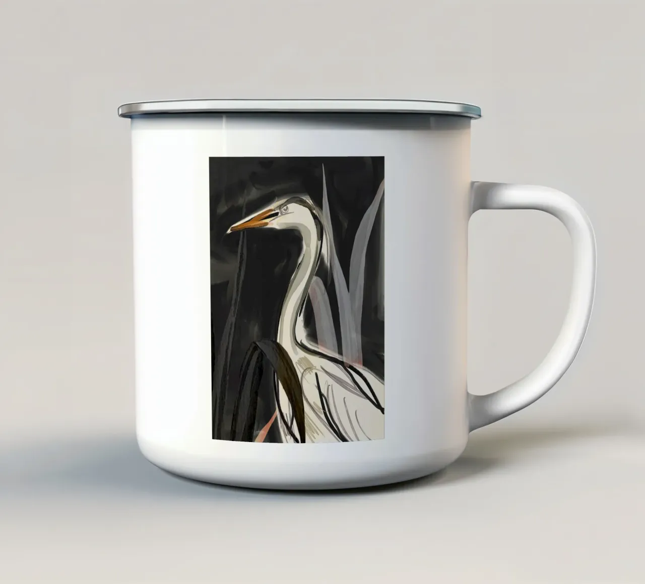 Uccello minimalista 2 tazza in smalto da ThingDesign