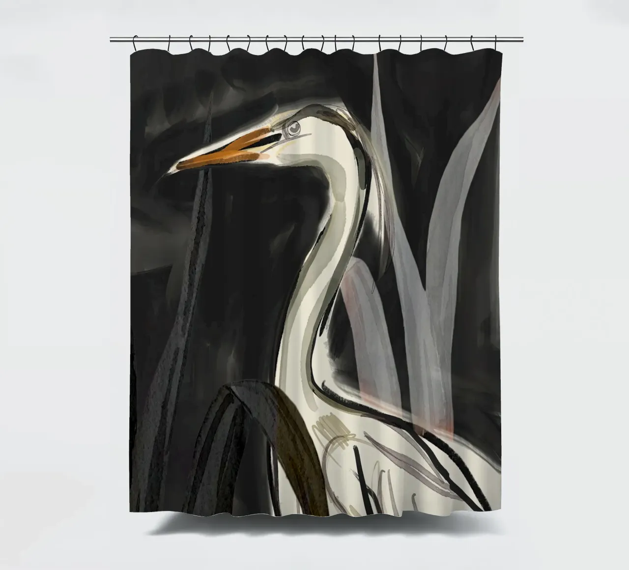 Minimalistischer Vogel 2 Duschvorhang von ThingDesign