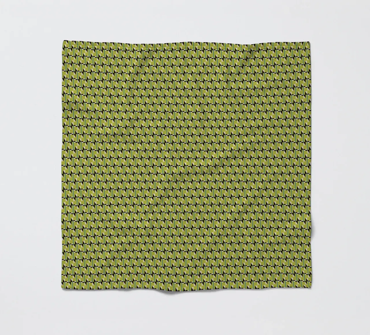 Green geometrical black white pattern fleece blanket by Little Dean