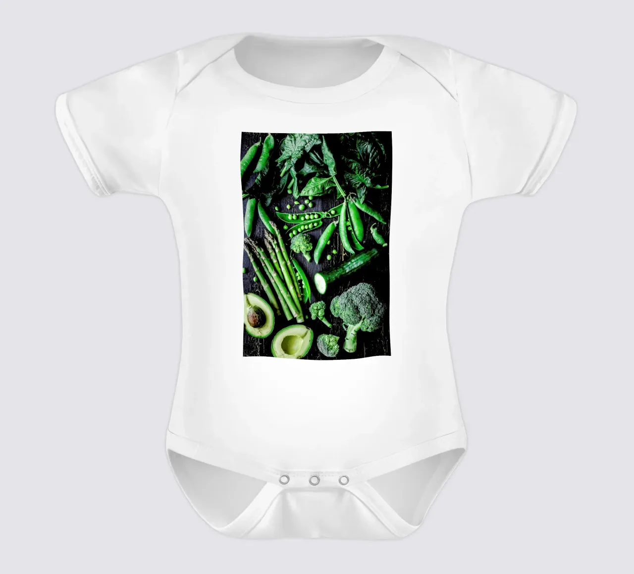 Grünes Gemüse body neonato maniche corte da Eat this