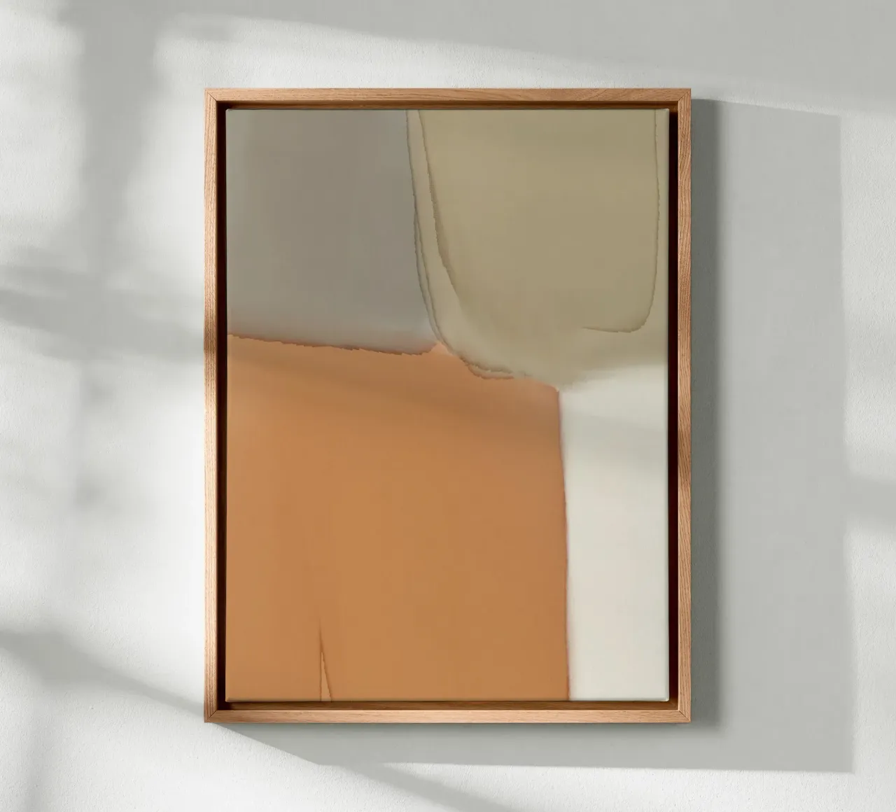 Minimalisme aardetinten abstract -02 canvas met Baklijst van Little Dean