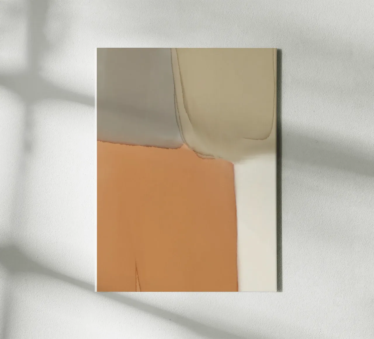 Minimalisme aardetinten abstract -02 canvas met Baklijst van Little Dean