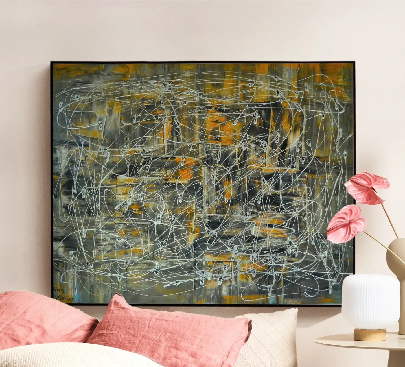 A BALANCED LIFE acryl van Thierry Vobmann Abstract painting