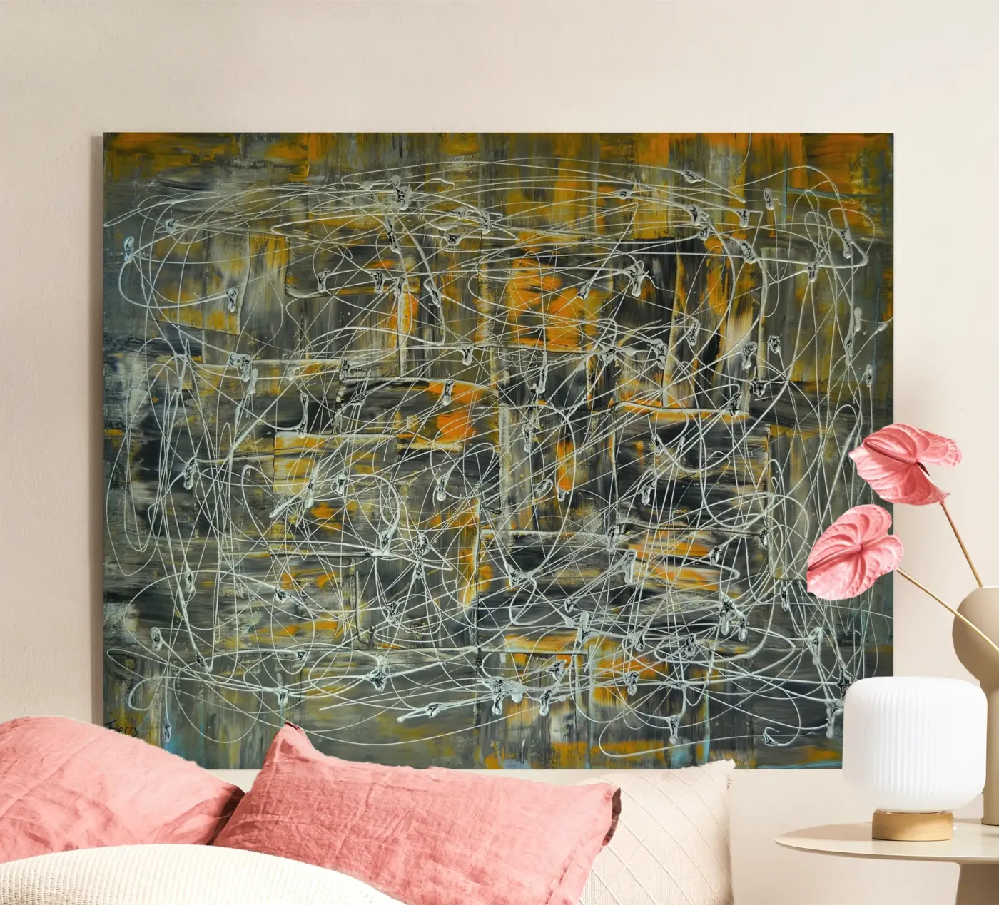A BALANCED LIFE acryl van Thierry Vobmann Abstract painting