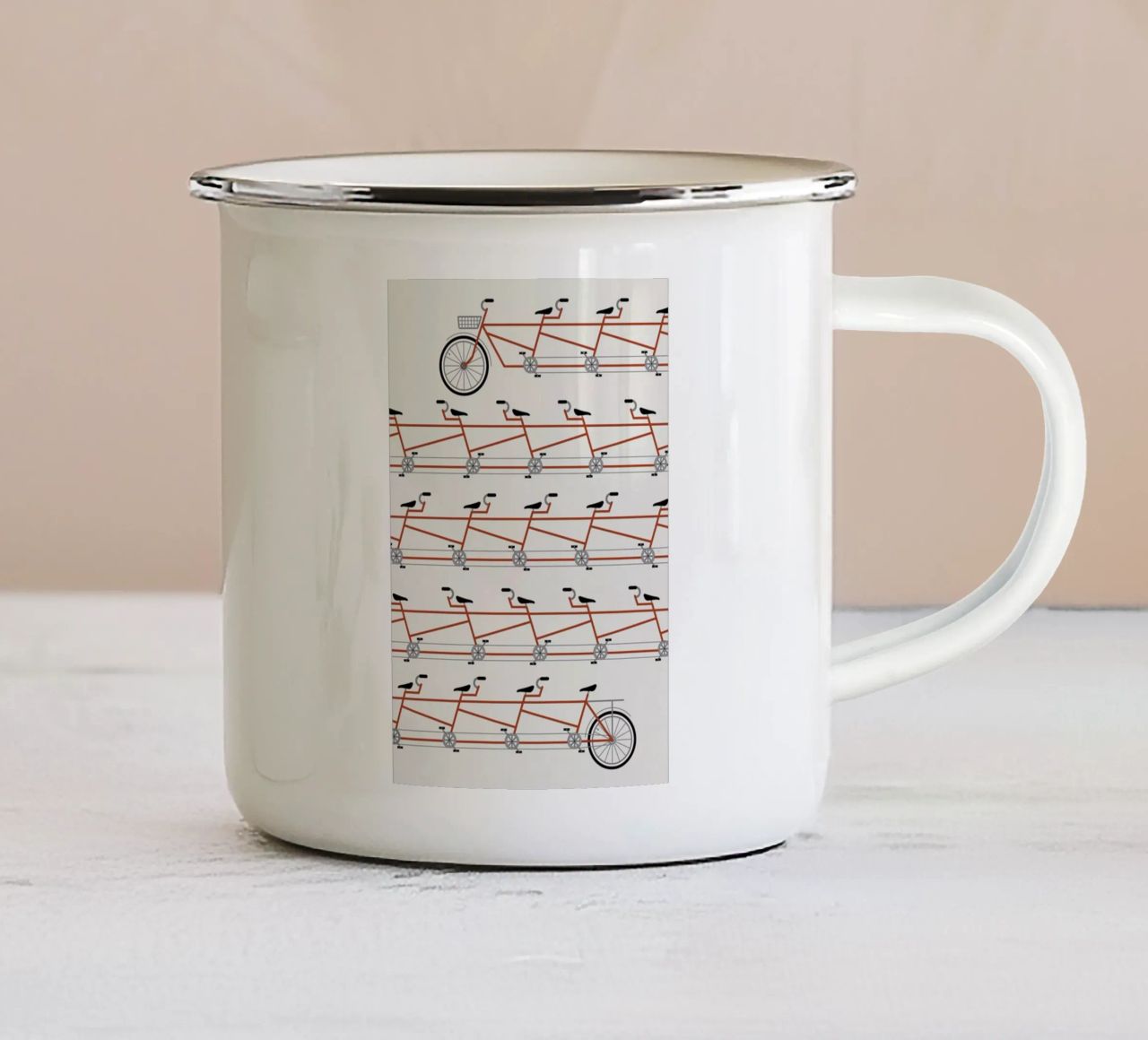 Stretched Out Tandem tazza in smalto da Davies Babies