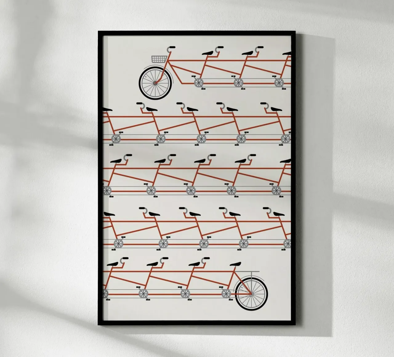 Stretched Out Tandem poster con telaio in plastica da Davies Babies