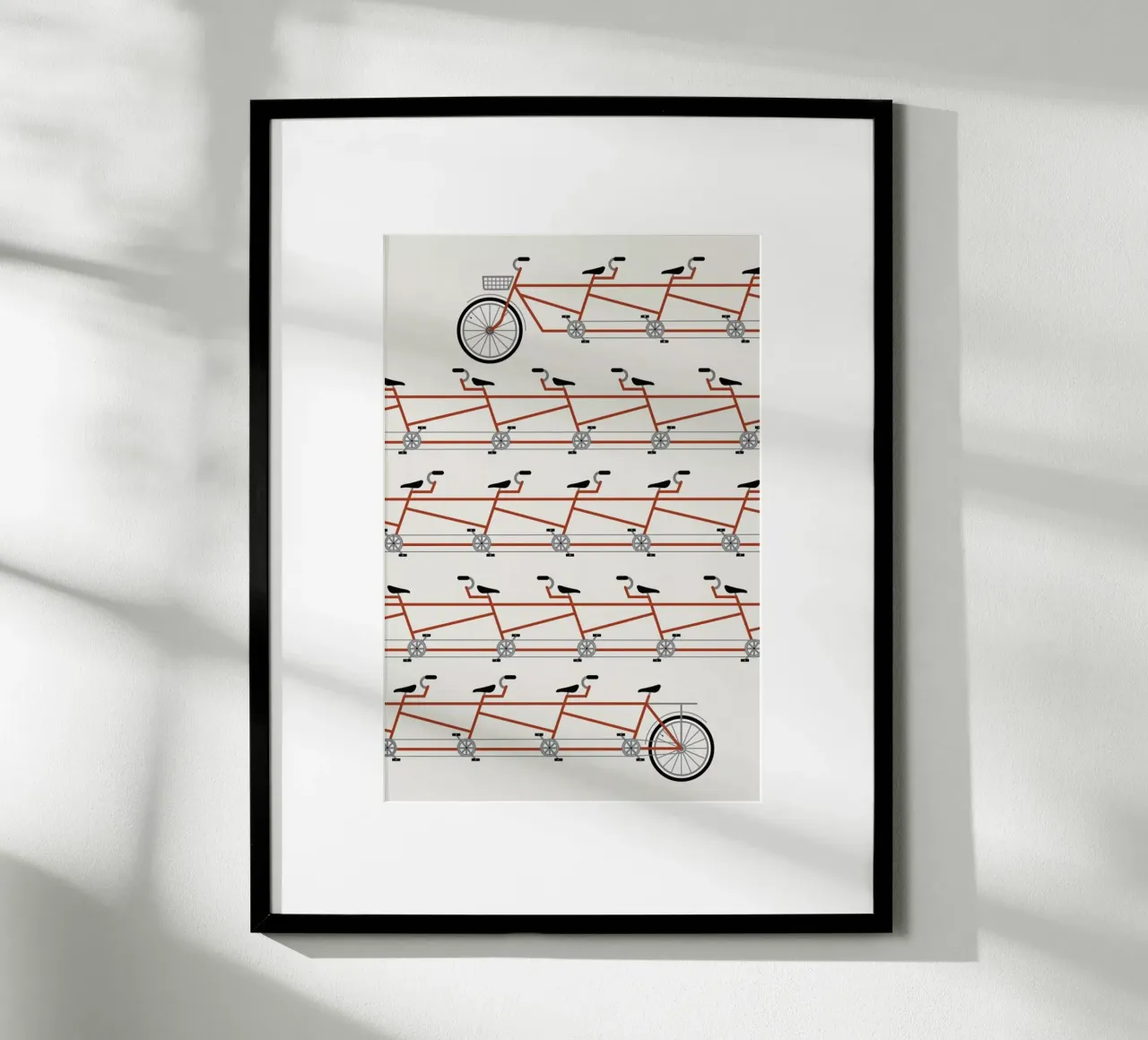 Stretched Out Tandem poster con telaio in plastica da Davies Babies